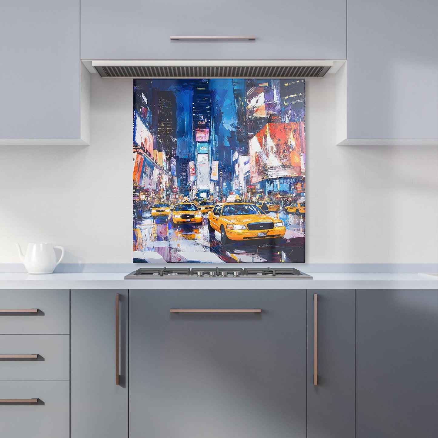 Neon Nights: Times Square Buzz Kitchen Splashback