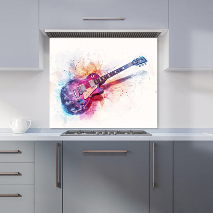 Cosmic Melody: Abstract Guitar Visions Kitchen Splashback