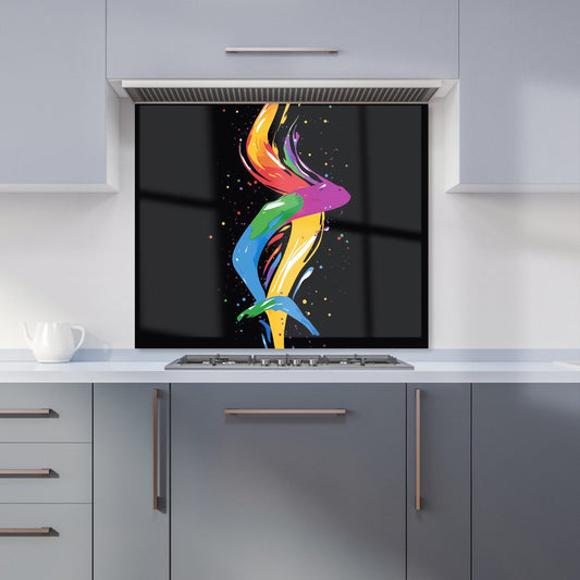 Vibrant Flow: Abstract Pride Fish Kitchen Splashback