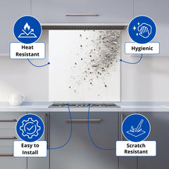 Glittering Tranquility: Pure White Kitchen Splashback