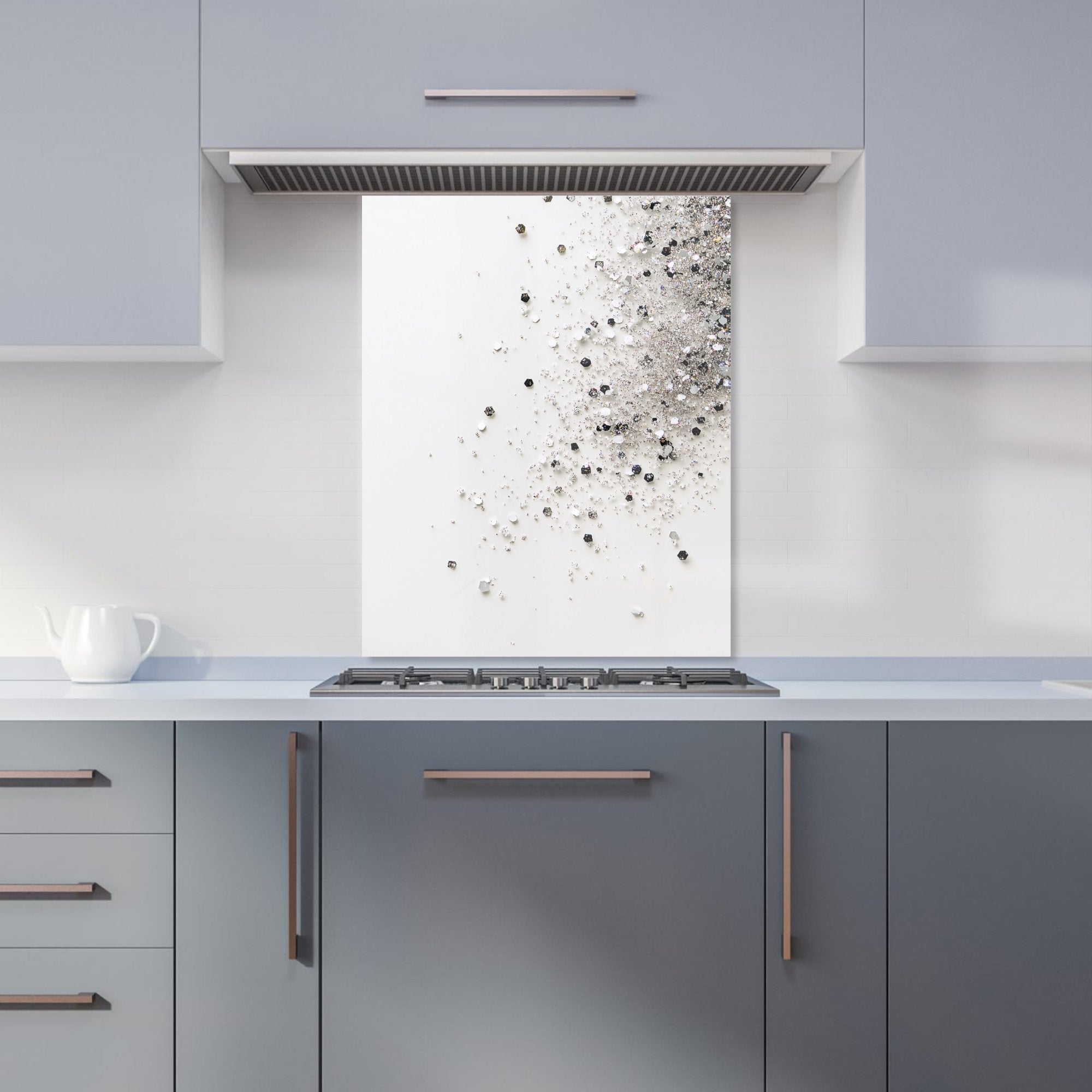 Glittering Tranquility: Pure White Kitchen Splashback