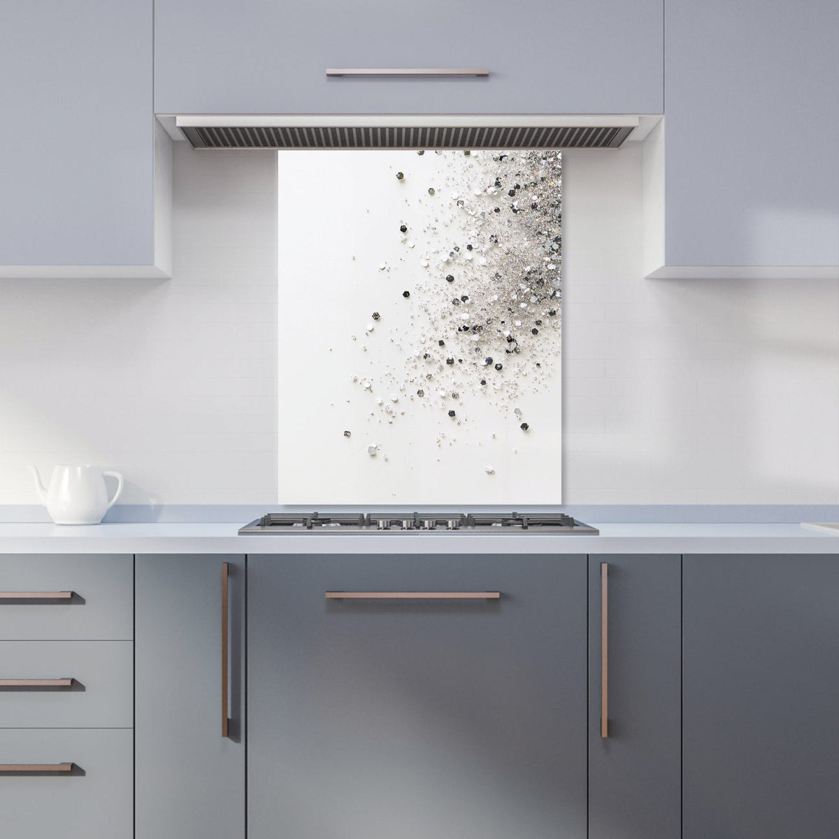 Glittering Tranquility: Pure White Kitchen Splashback