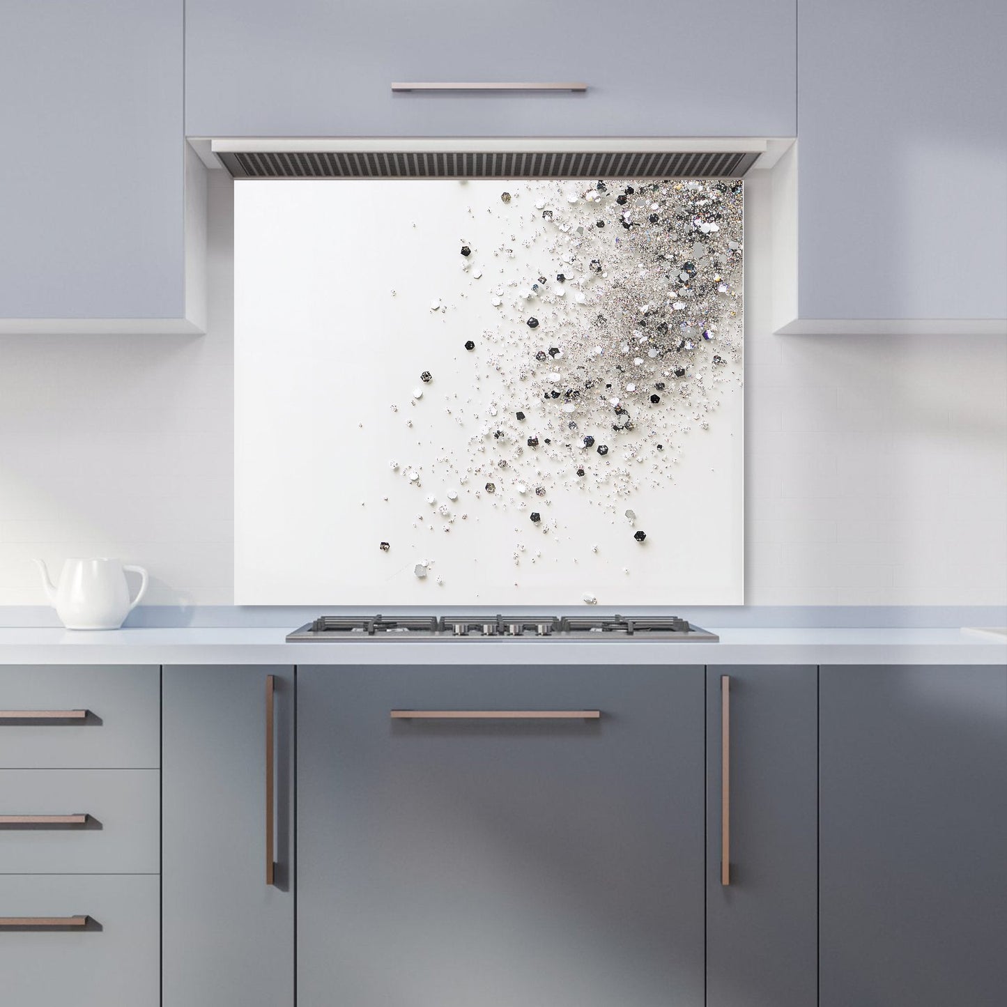 Glittering Tranquility: Pure White Kitchen Splashback