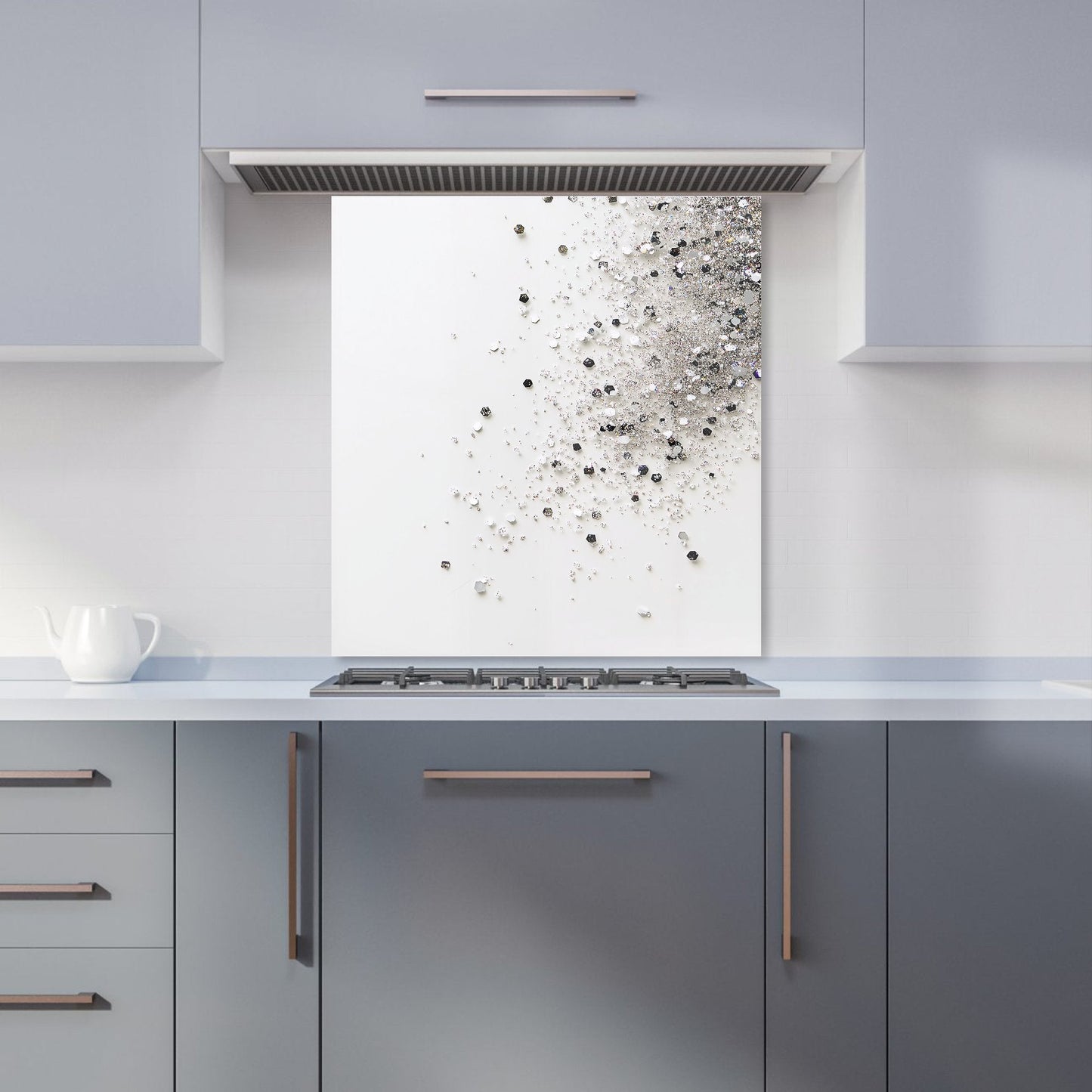 Glittering Tranquility: Pure White Kitchen Splashback