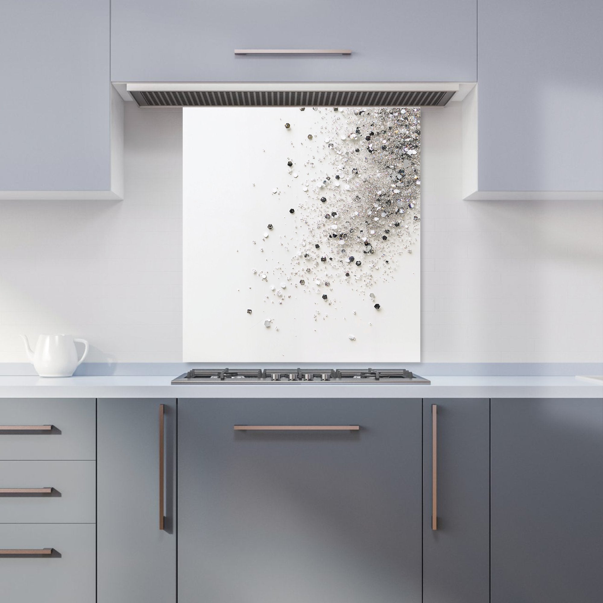 Glittering Tranquility: Pure White Kitchen Splashback