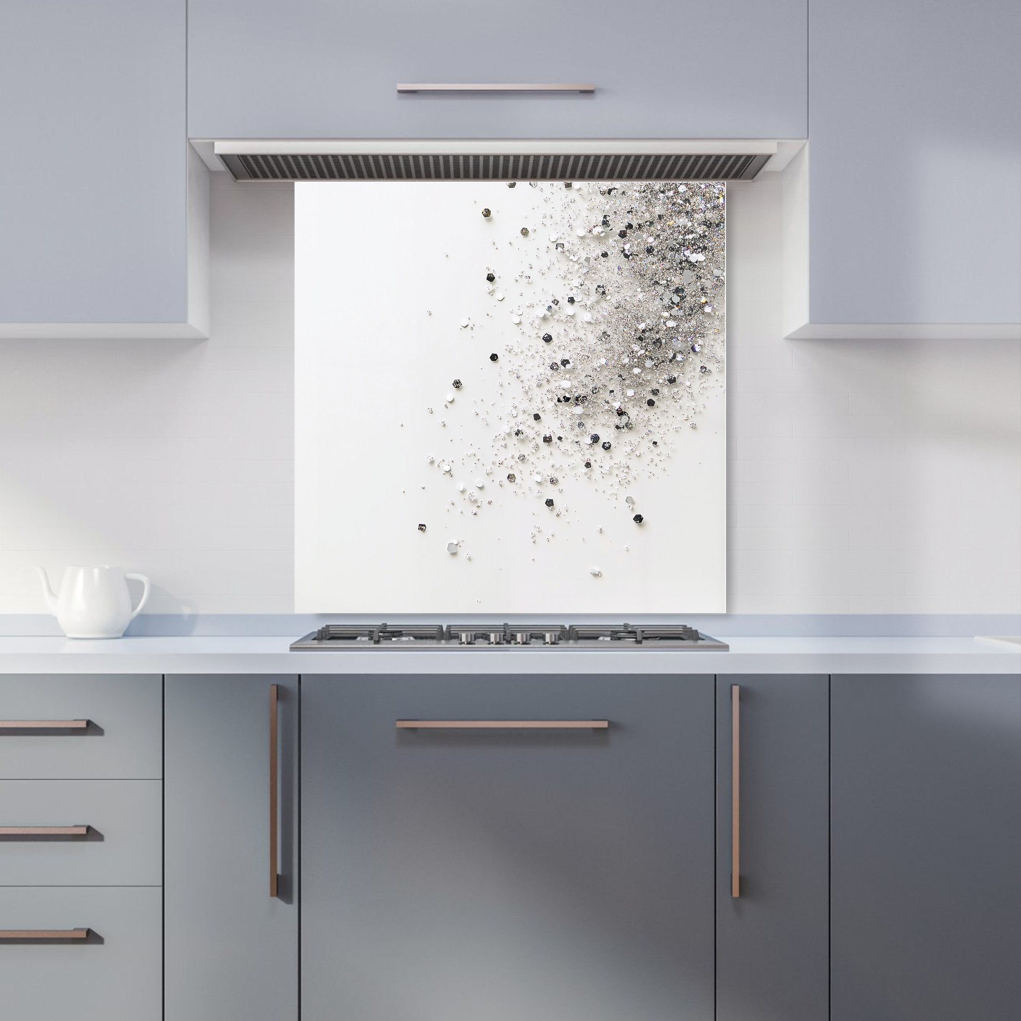 Glittering Tranquility: Pure White Kitchen Splashback