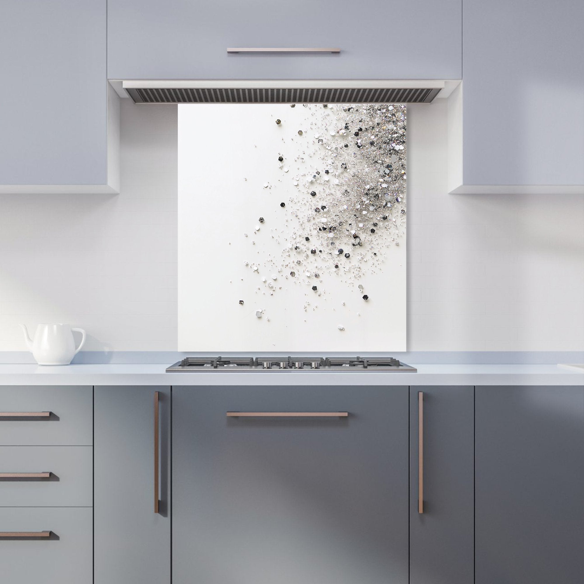 Glittering Tranquility: Pure White Kitchen Splashback