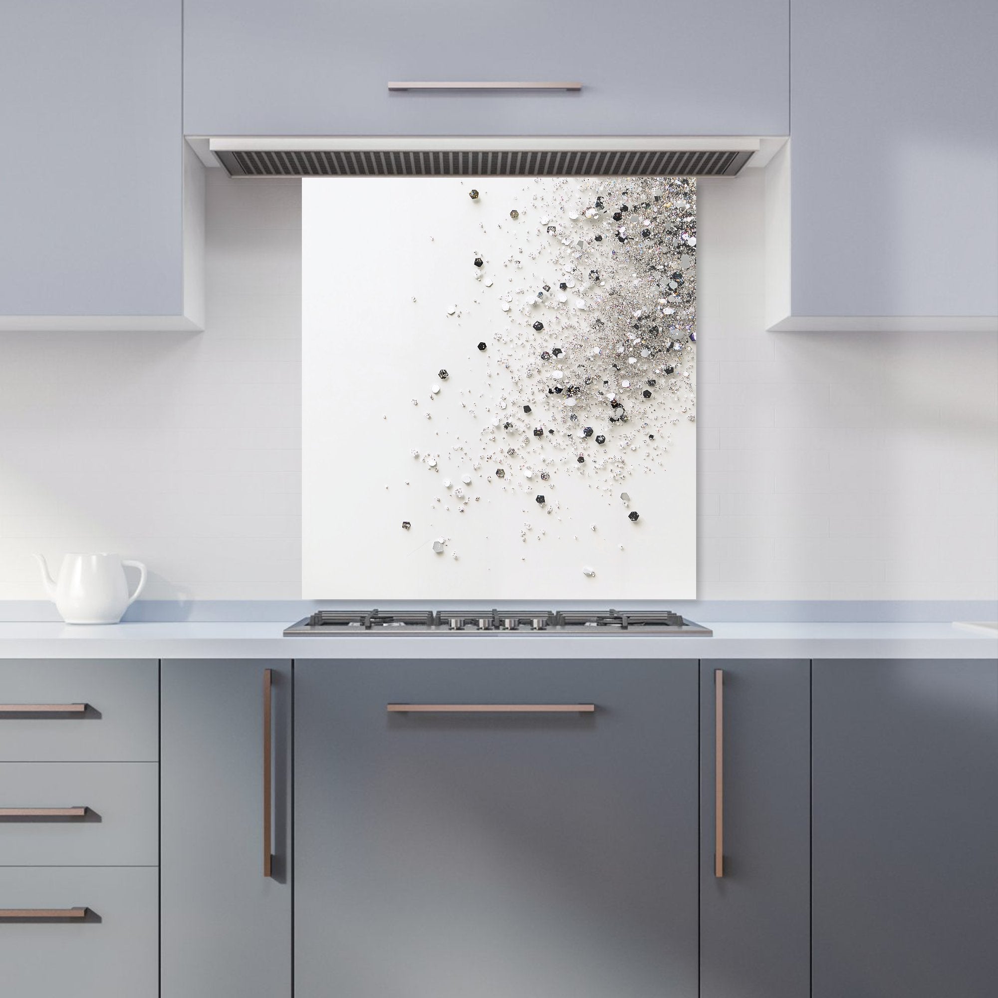 Glittering Tranquility: Pure White Kitchen Splashback