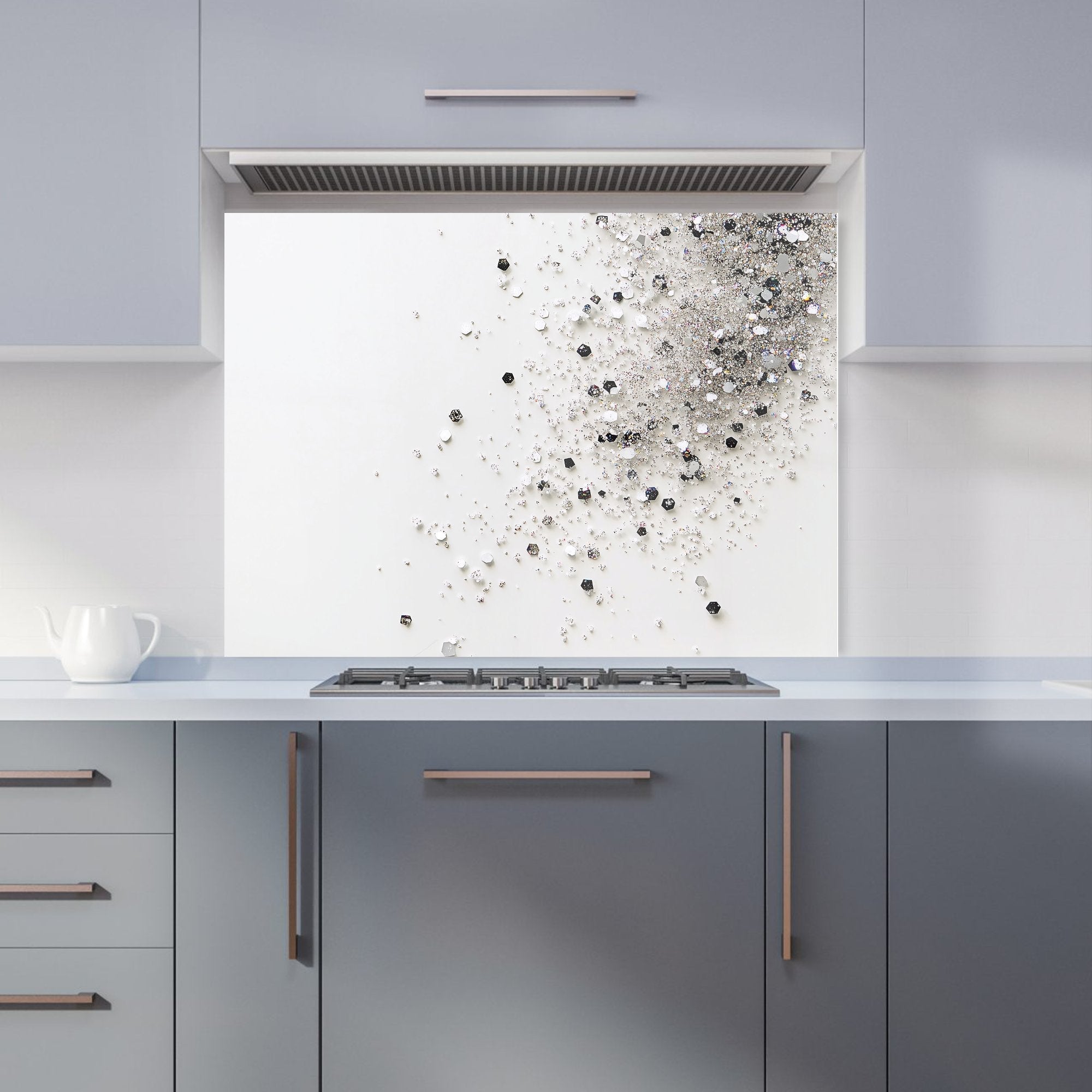 Glittering Tranquility: Pure White Kitchen Splashback
