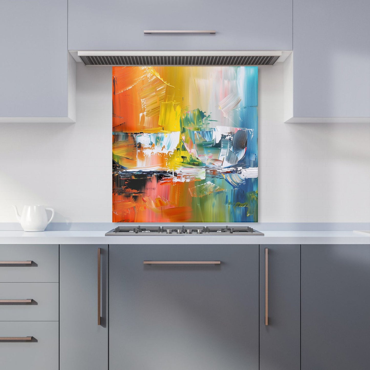 Impressionist's Palette: Colorful Abstraction Kitchen Splashback