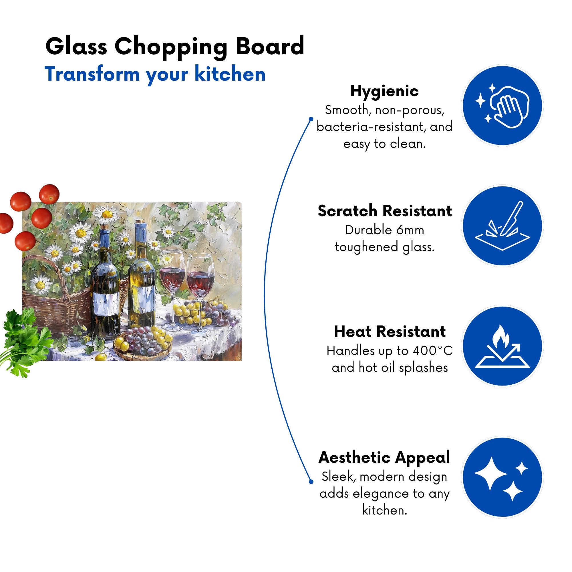 Vineyard Feast: Impressionist'S Still Life Chopping Board