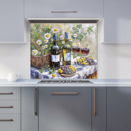 Vineyard Feast: Impressionist's Still Life Kitchen Splashback