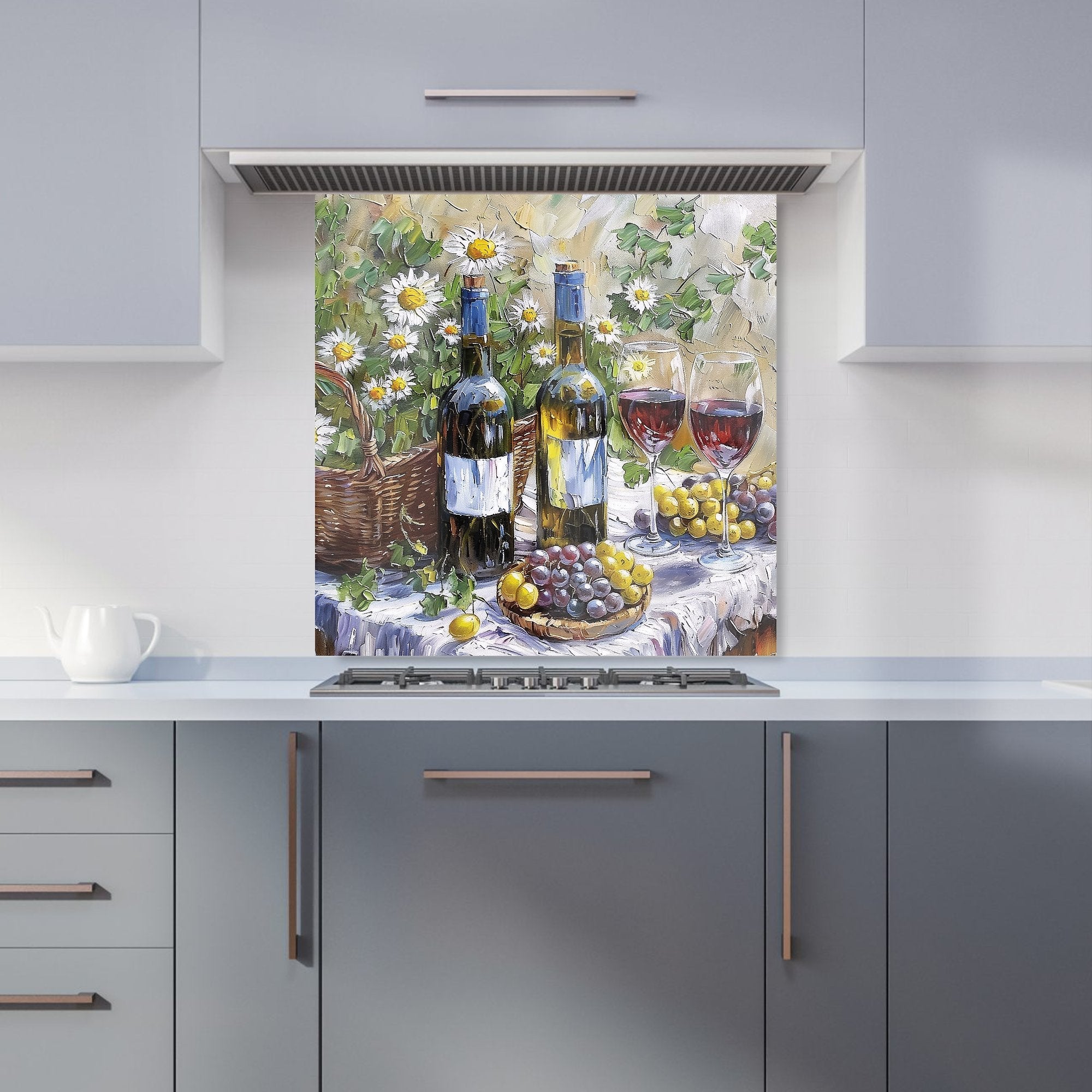 Vineyard Feast: Impressionist's Still Life Kitchen Splashback