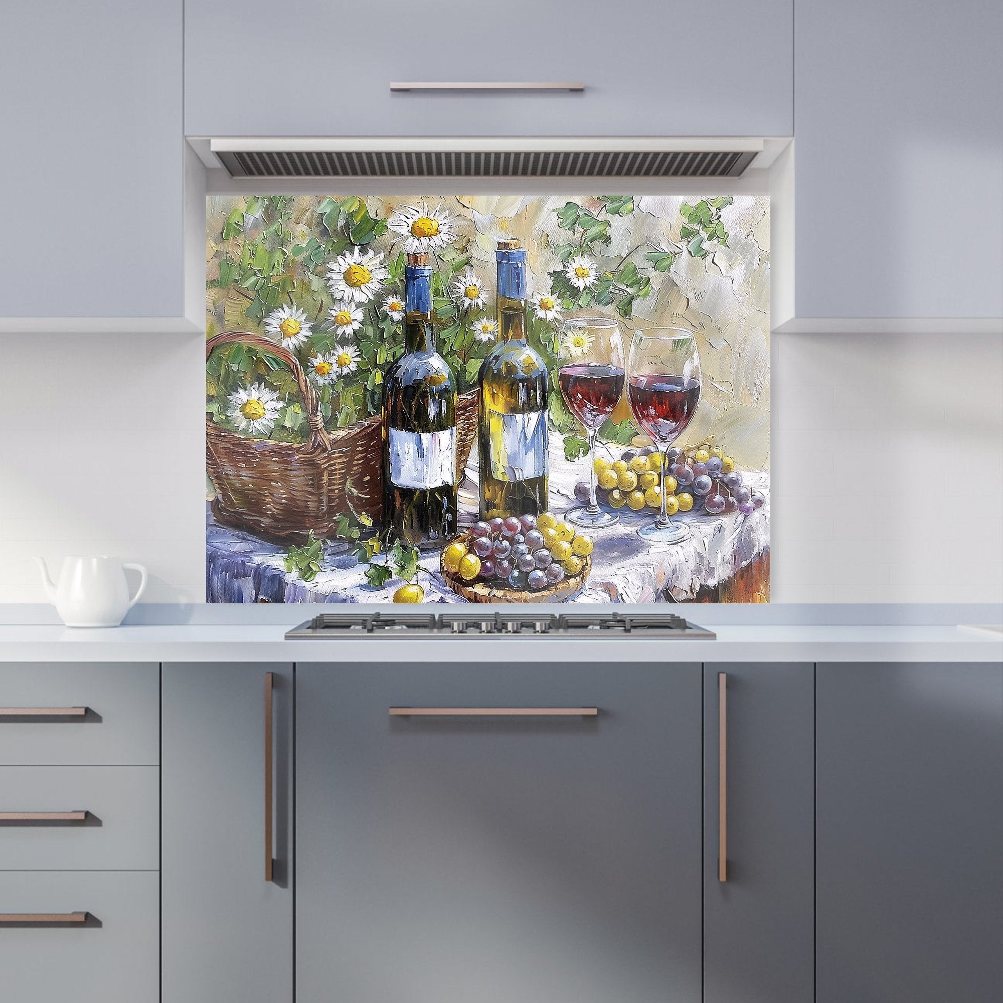 Vineyard Feast: Impressionist's Still Life Kitchen Splashback