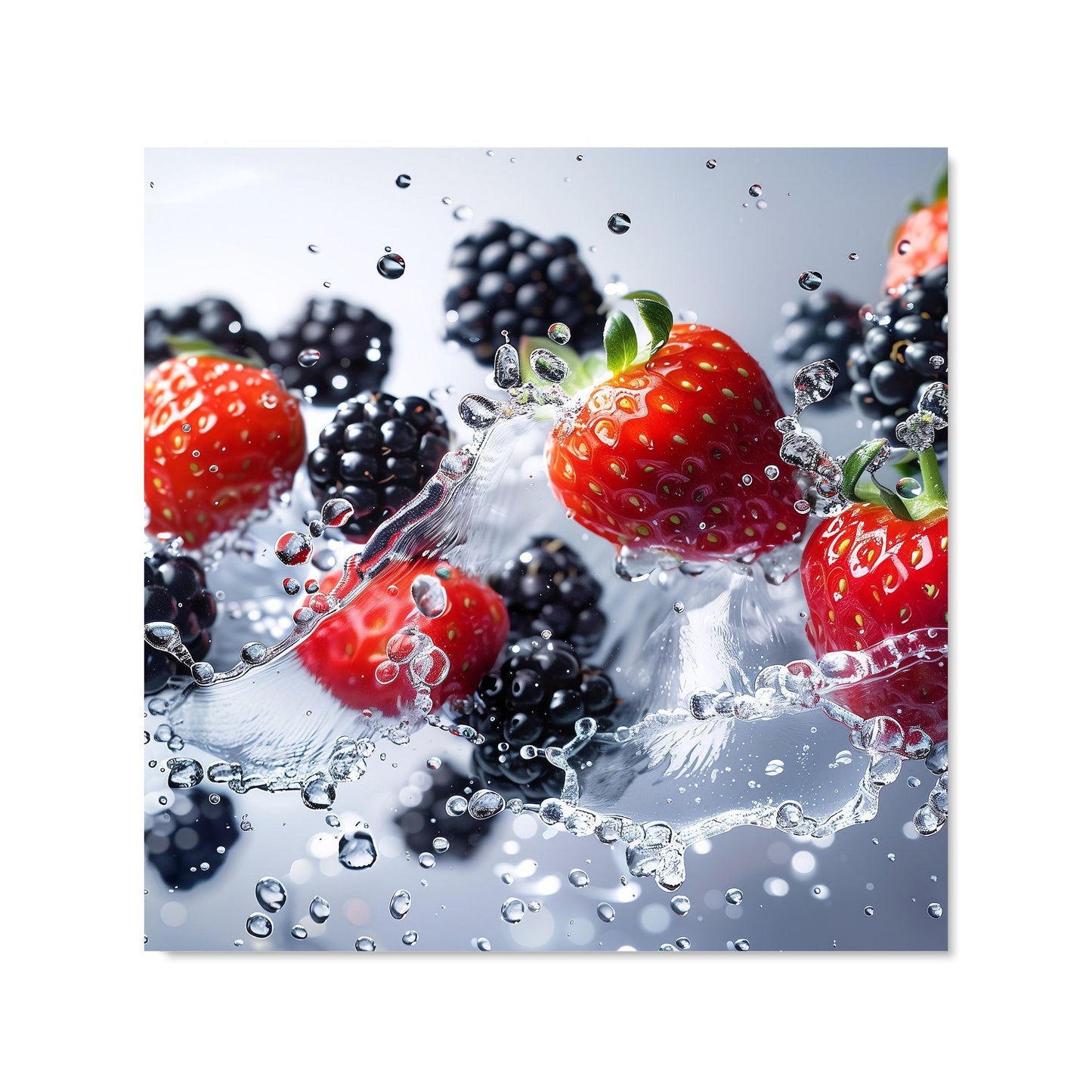 Splash of Freshness: Berries in Water Kitchen Splashback