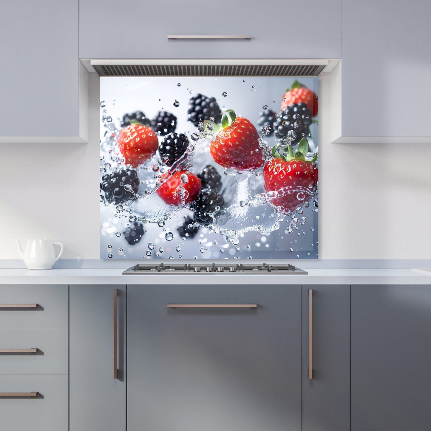 Splash of Freshness: Berries in Water Kitchen Splashback