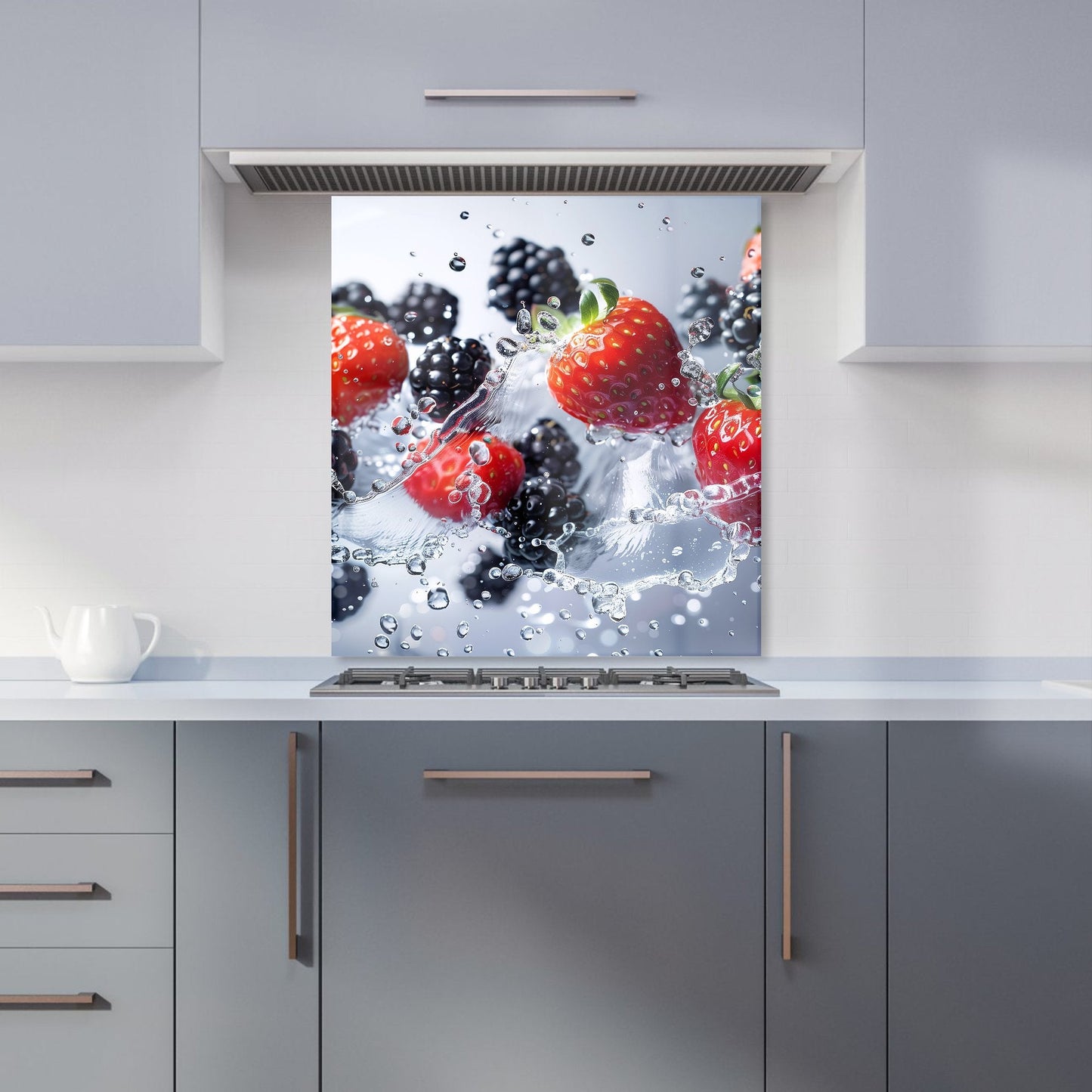 Splash of Freshness: Berries in Water Kitchen Splashback