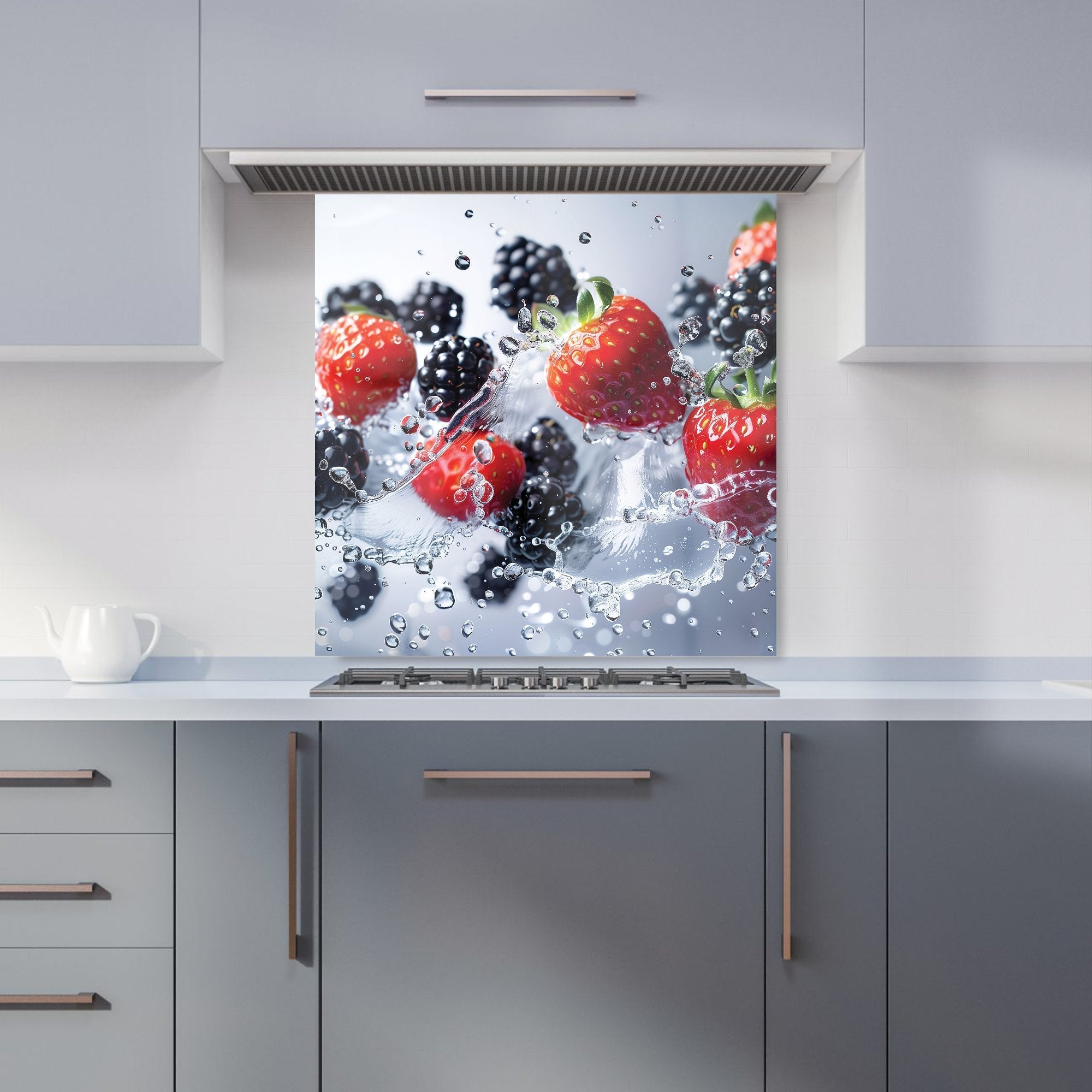 Splash of Freshness: Berries in Water Kitchen Splashback