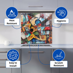 Melody of Shapes: Picasso's Instruments Kitchen Splashback