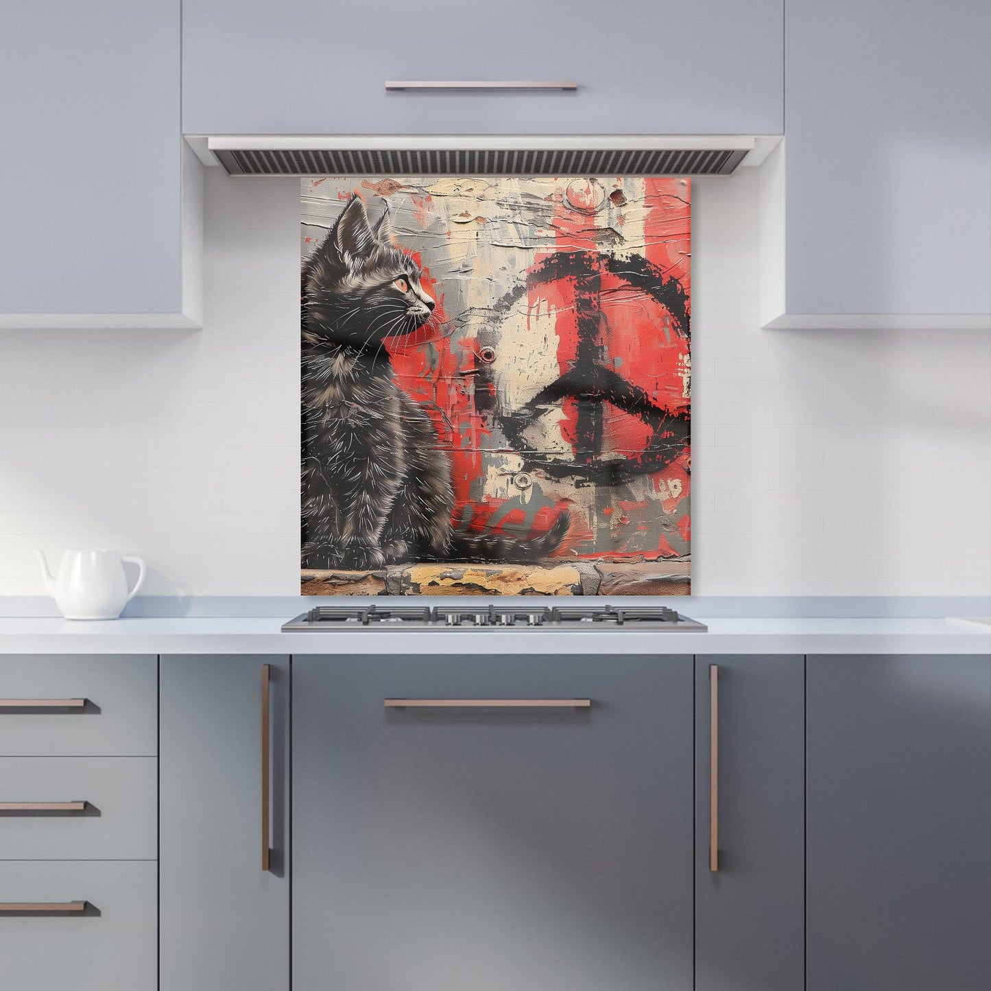 Urban Peace: A Banksy-Inspired Kitten Kitchen Splashback