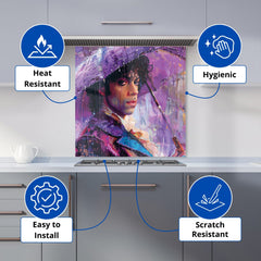 Purple Rain Tribute to Prince Kitchen Splashback