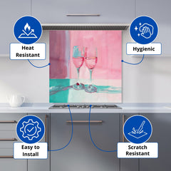 Romantic Evening: Champagne Toast Kitchen Splashback
