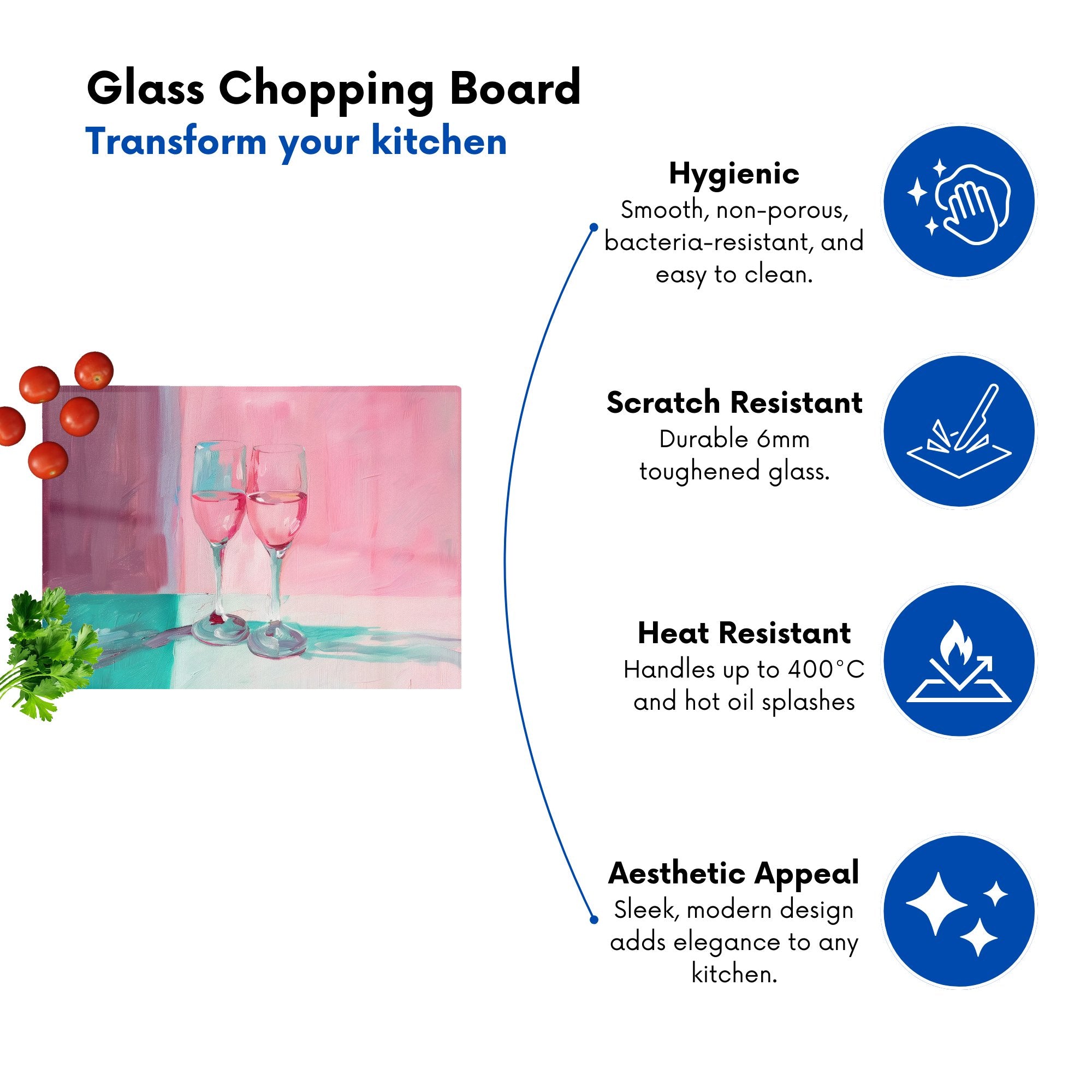 Romantic Evening: Champagne Toast Chopping Board