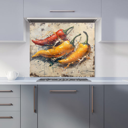 Vivid Burst: Pepper Splash Kitchen Splashback