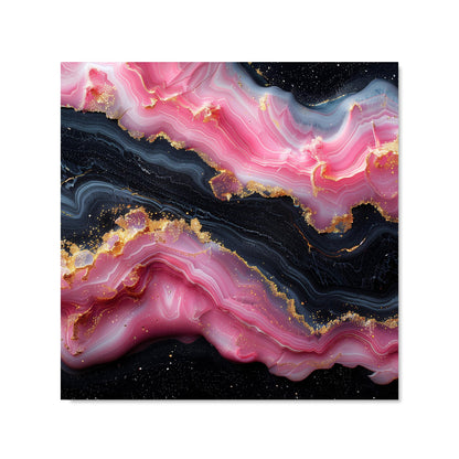 Pink And Black Marble Effect Kitchen Splashback