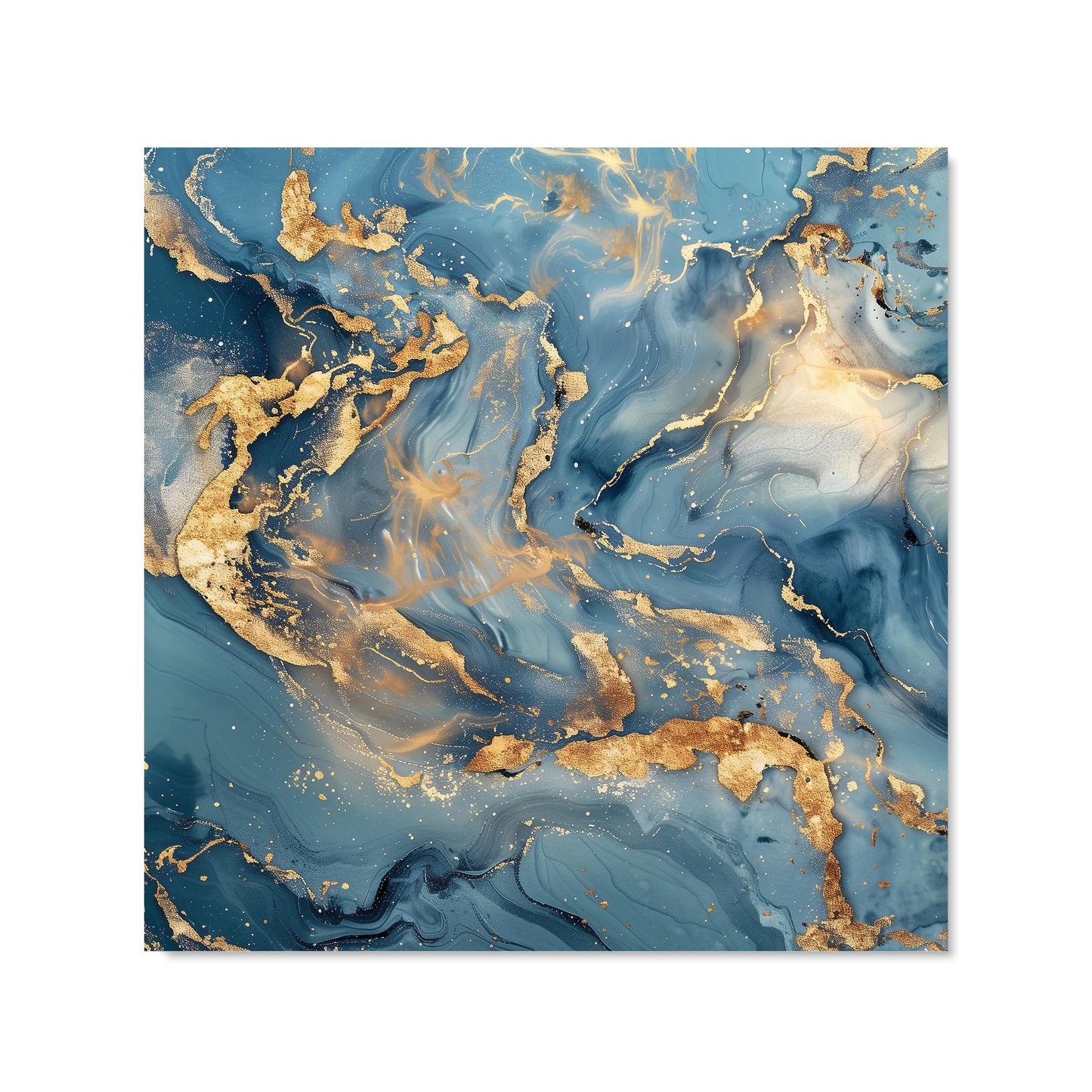 Azure And Gold Marble Effect Kitchen Splashback