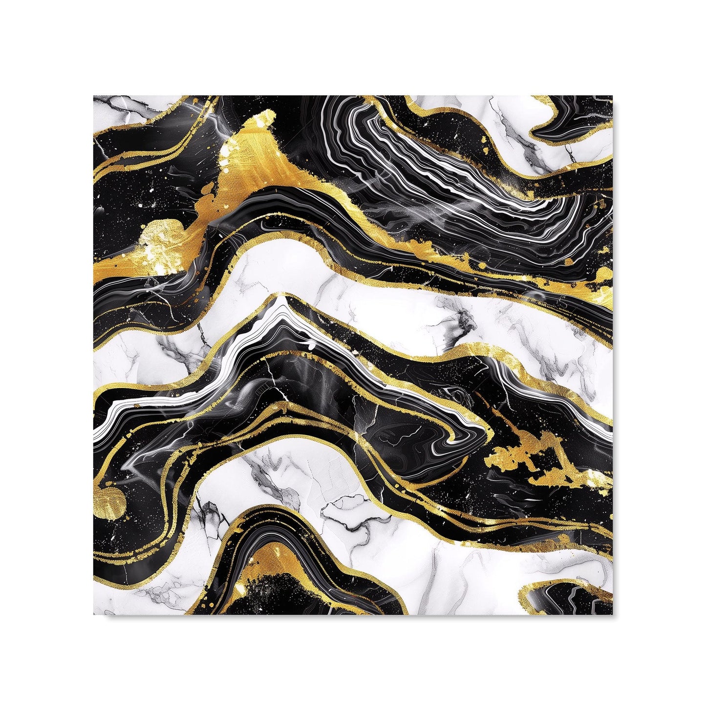 Black And Gold Marble Effect Kitchen Splashback