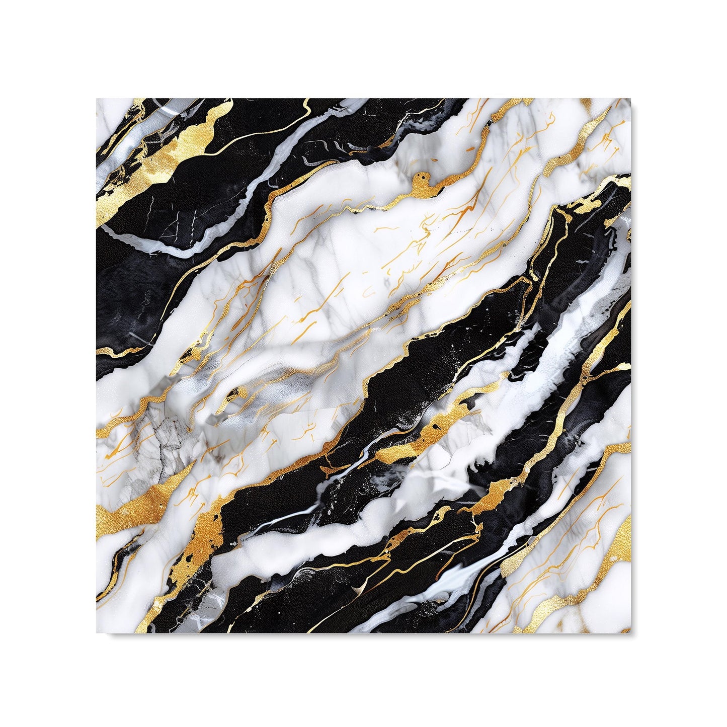 White And Gold Marble Effect Kitchen Splashback