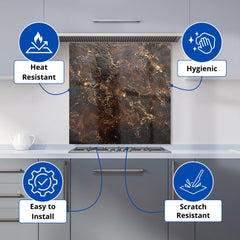 Bronze Quartz Effect Kitchen Splashback