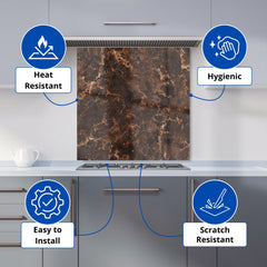 Browns Quartz Effect Kitchen Splashback