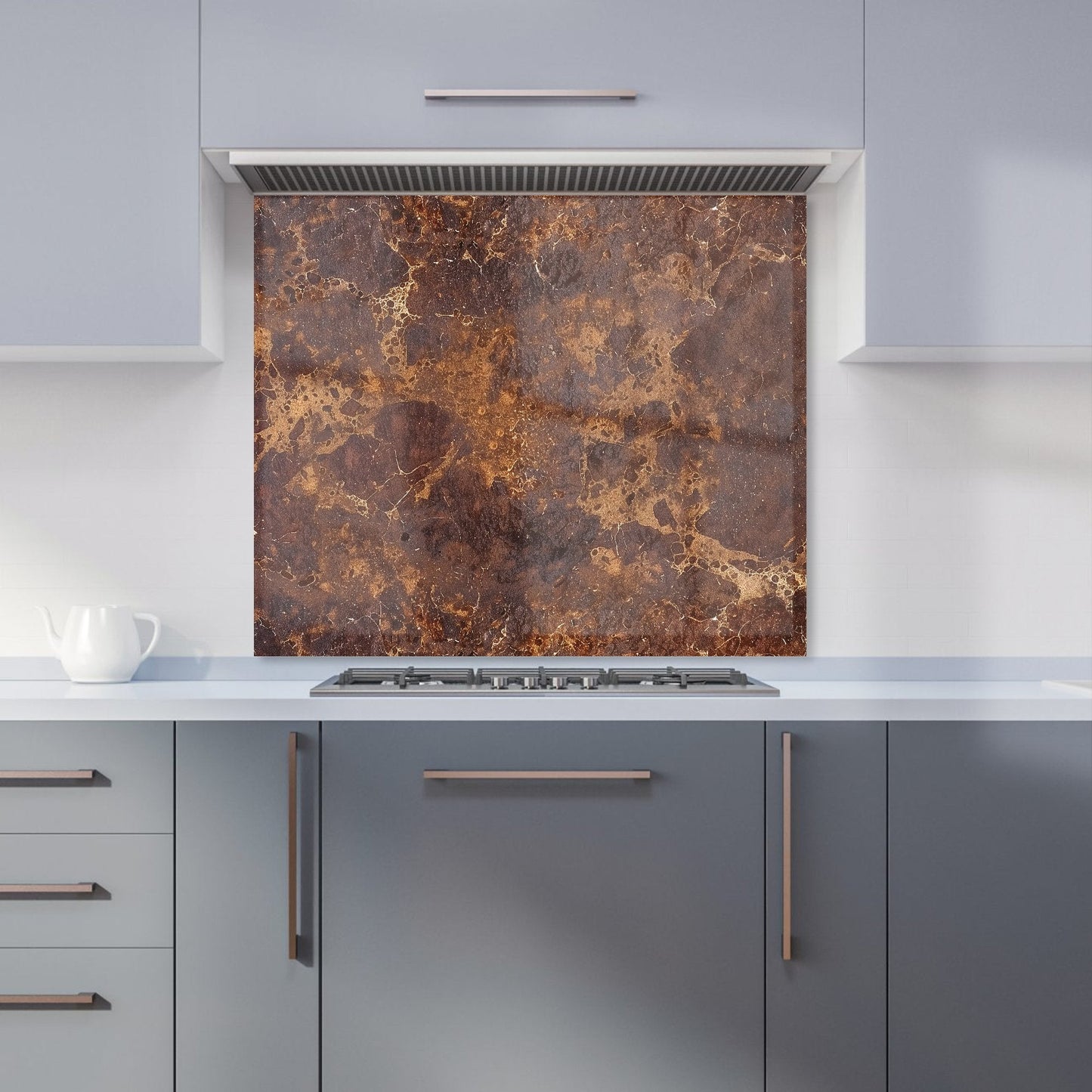 Brown Quartz Effect Kitchen Splashback