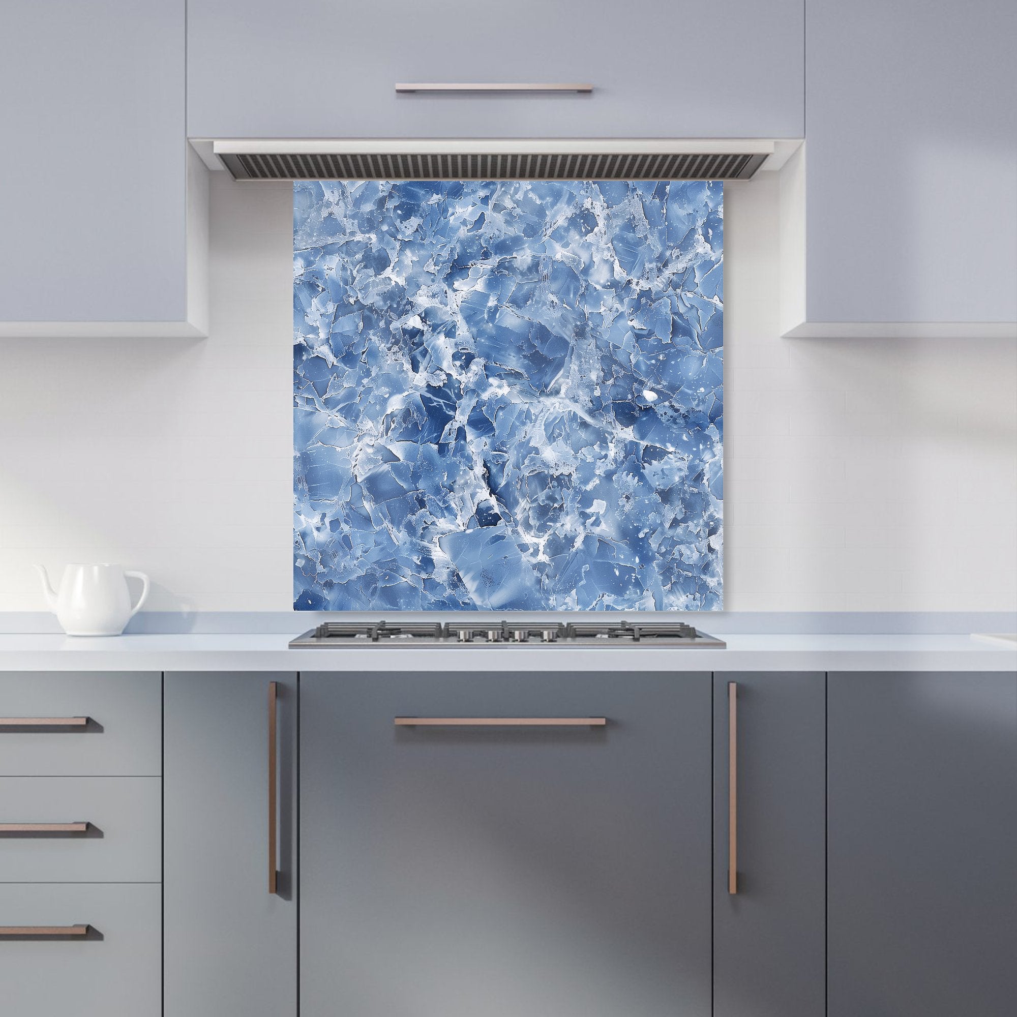Coastal Blue Quartz Effect Kitchen Splashback