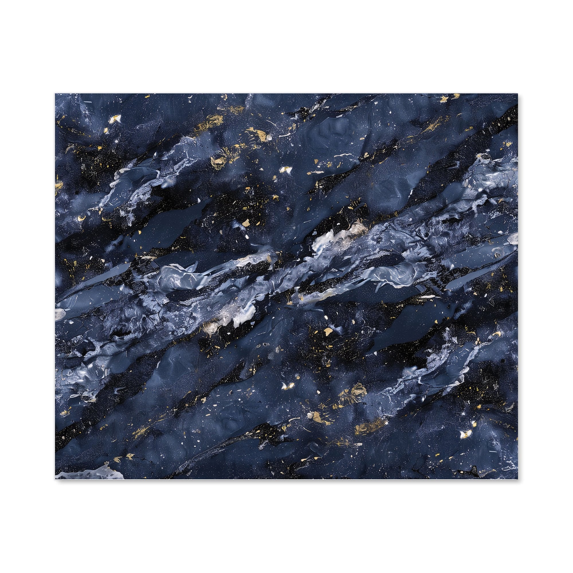 Deep Ocean Blue Quartz Effect Kitchen Splashback