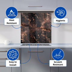 Copper Quartz Effect Kitchen Splashback
