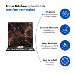 Copper Quartz Effect Kitchen Splashback