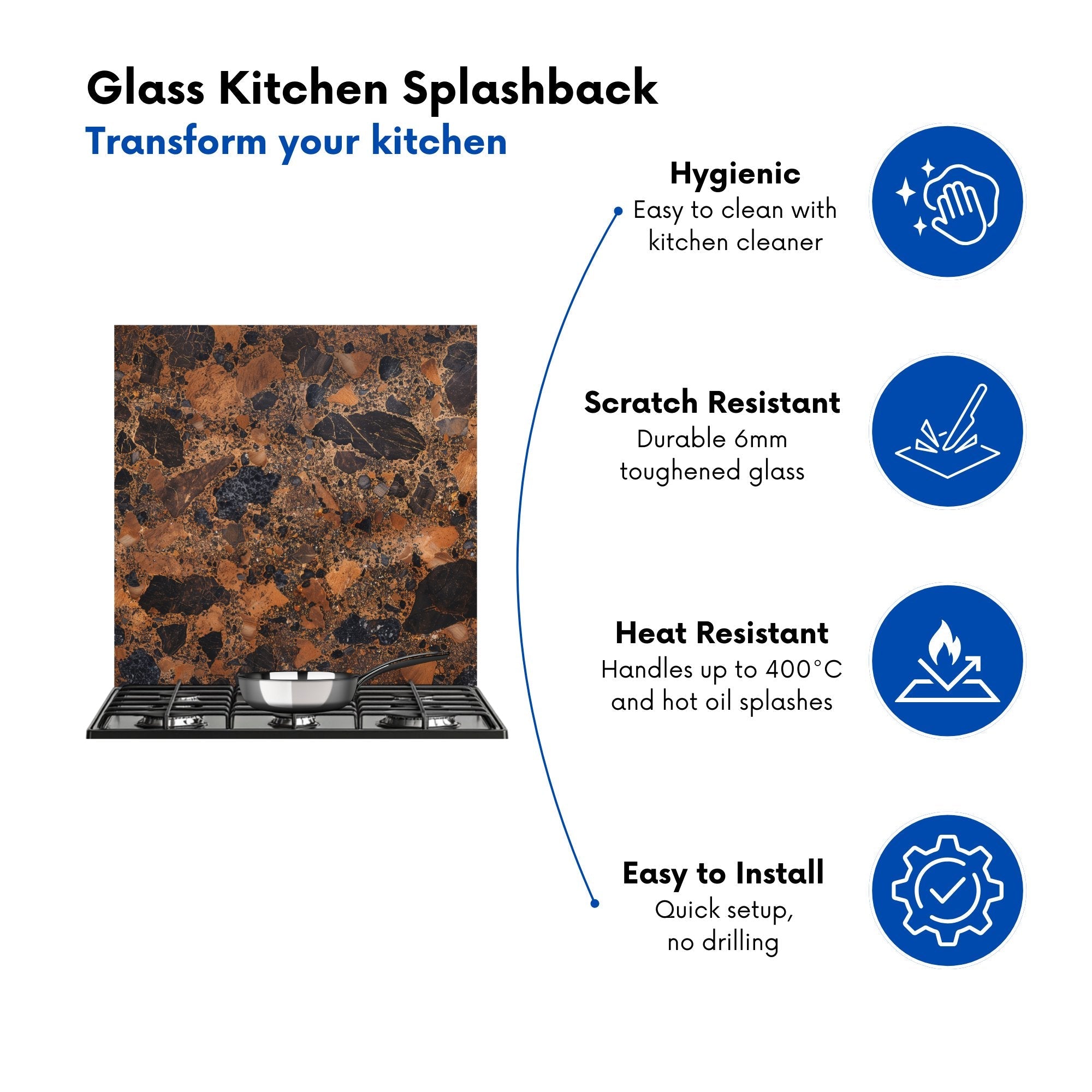 Coopers Quartz Effect Kitchen Splashback