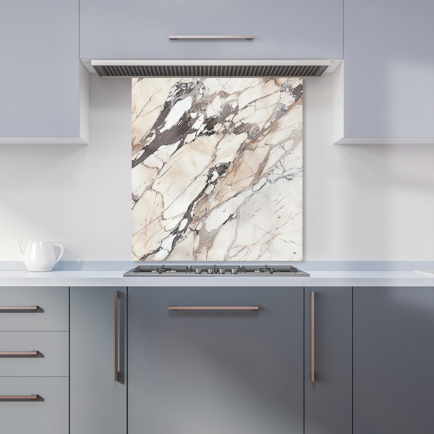 Off White Marble Effect Kitchen Splashback