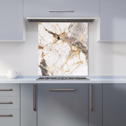 Sleek Pale Marble Effect Kitchen Splashback