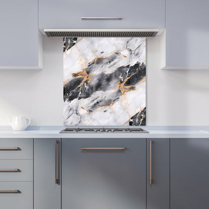 Exquisite White Marble Effect Kitchen Splashback