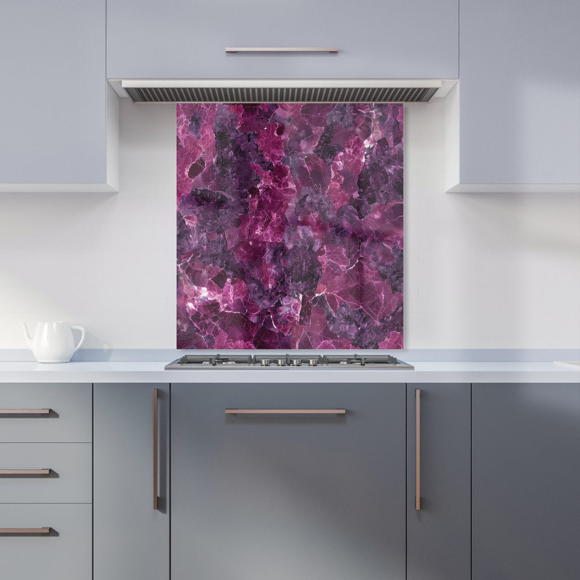Cherry Quartz Effect Kitchen Splashback