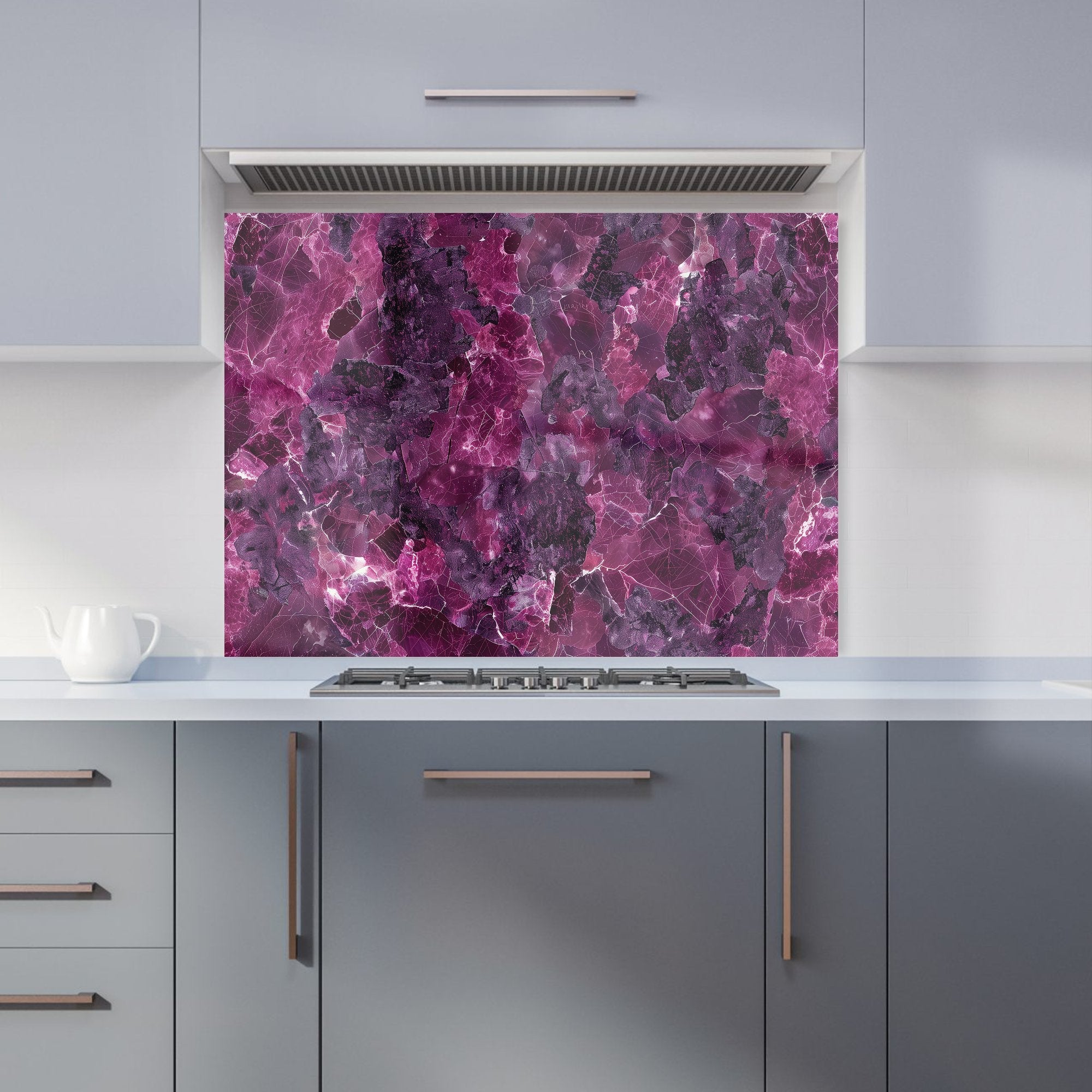 Cherry Quartz Effect Kitchen Splashback
