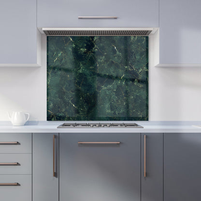 Deep Green Quartz Effect Kitchen Splashback