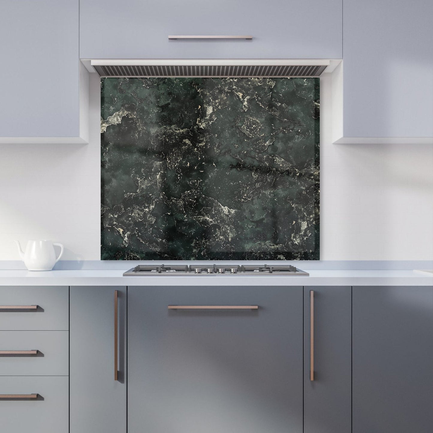 Shabby Green Quartz Effect Kitchen Splashback