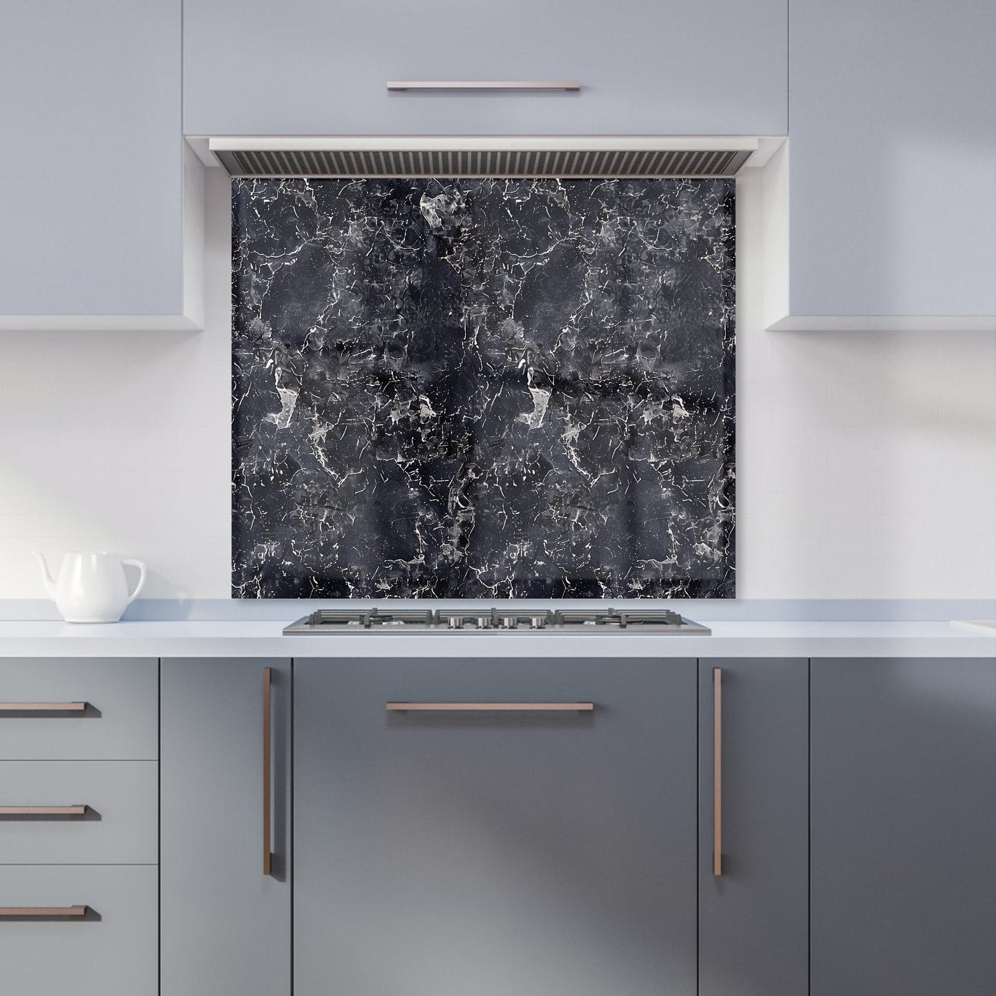 Black Quartz Effect Kitchen Splashback