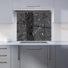 Dark Grey Quartz Effect Kitchen Splashback