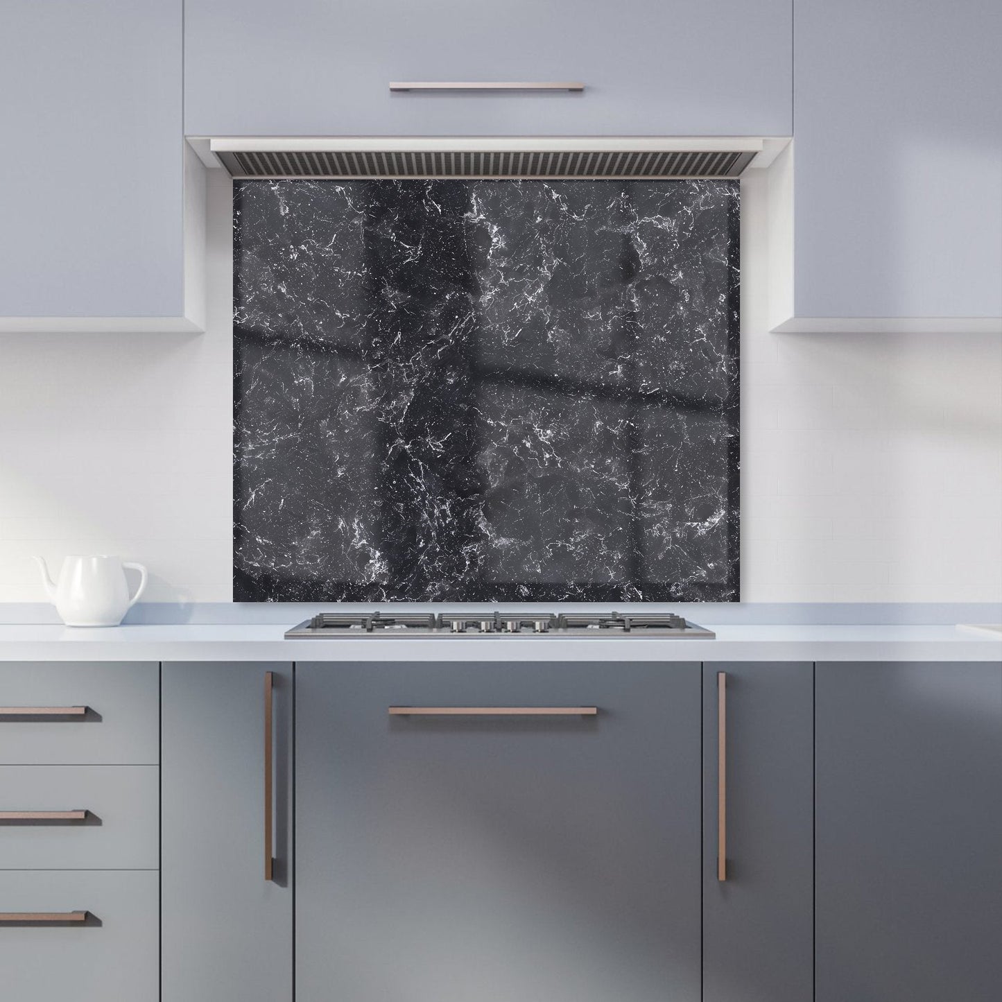 Deep Grey Quartz Effect Kitchen Splashback